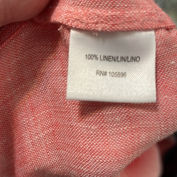 WORTH linen salmon colored tunic, size P, EC - Picture 6 of 9